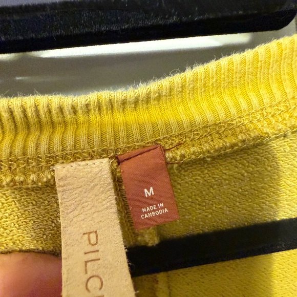 Yellow Women's Top from Anthropologie cotton sweatshirt - Picture 2 of 4